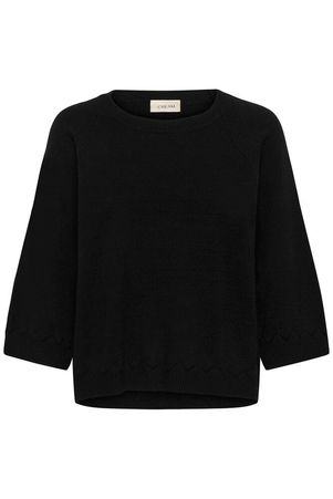 Cream trui zwart driekwart mouw model CRdela black deep