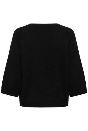 Cream trui zwart driekwart mouw model CRdela black deep
