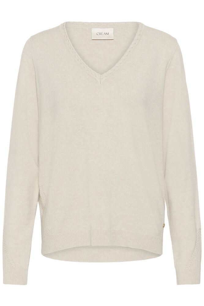 Cream trui beige zandkleur model CRdela knit pullover oat melange