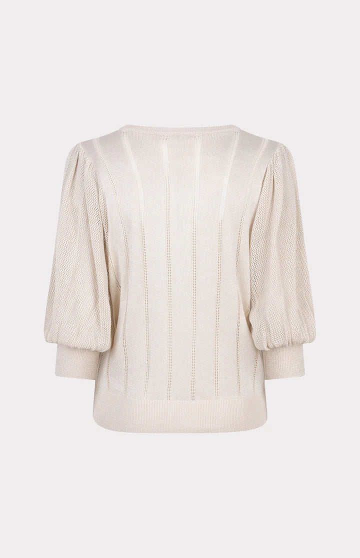 Esqualo truitje licht grijs met lurex sweater puffsleeve light grey