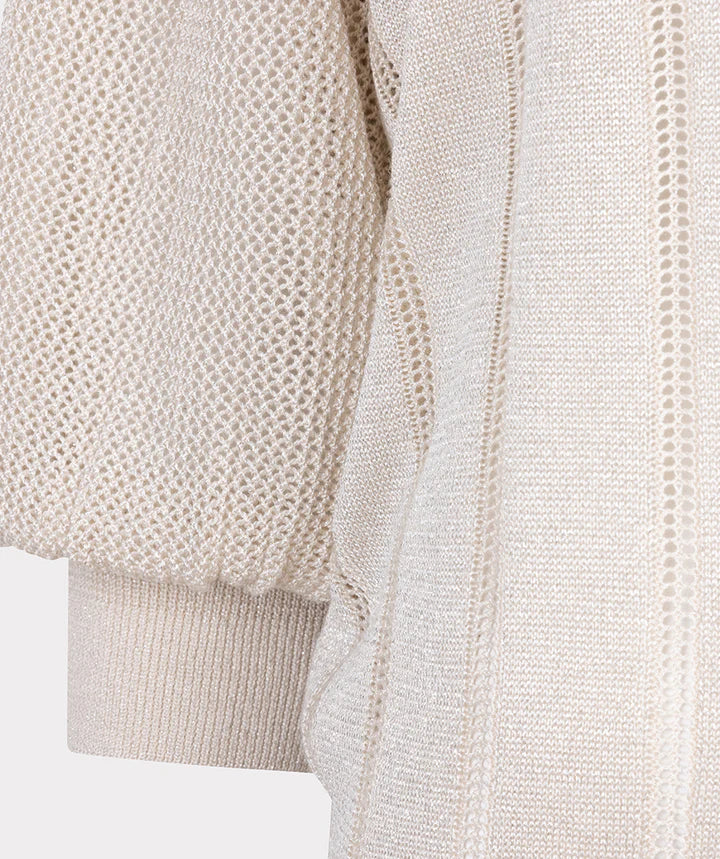 Esqualo truitje licht grijs met lurex sweater puffsleeve light grey