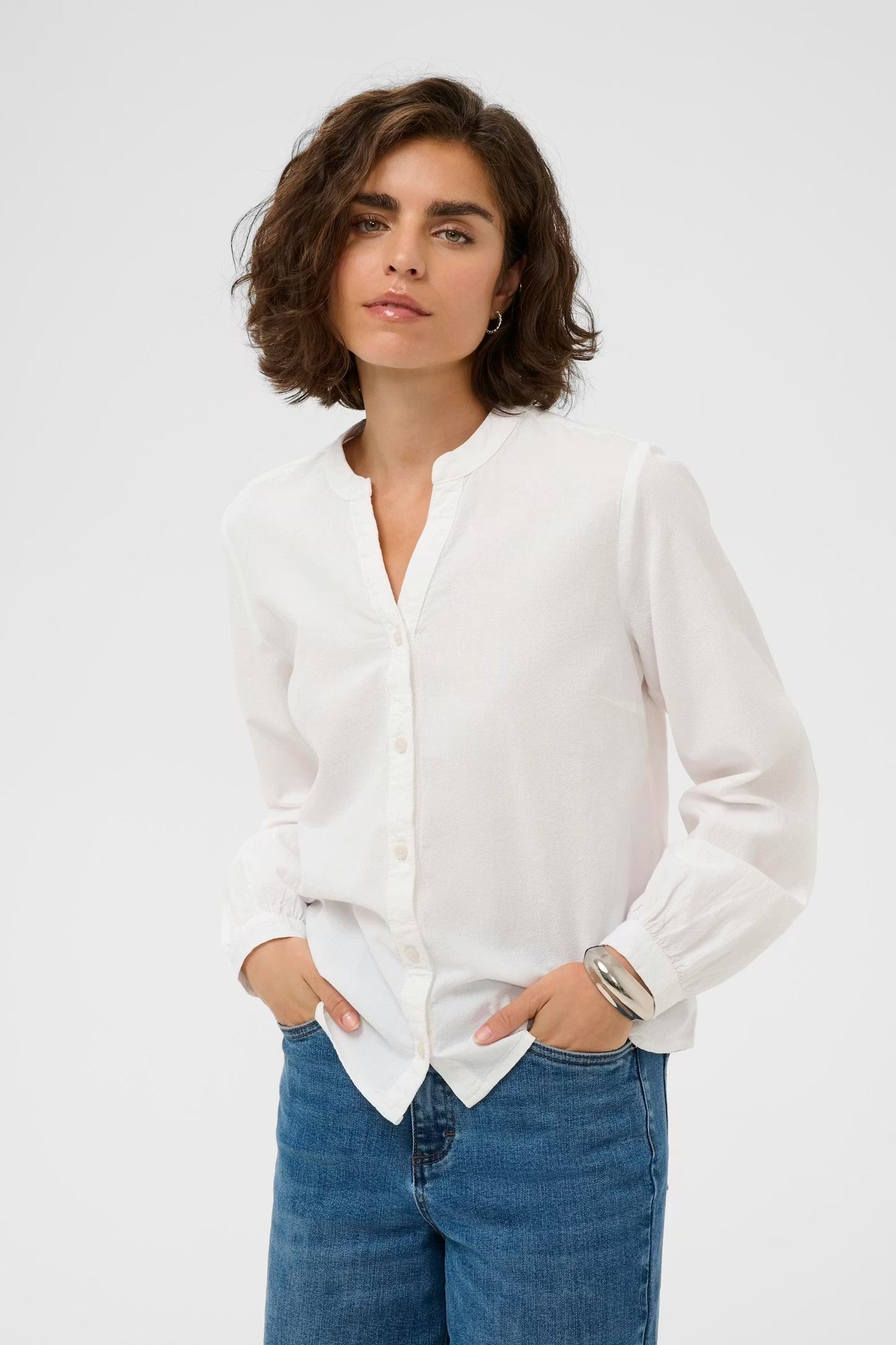 Kaffe blouse offwhite model KAnaya shirt chalk