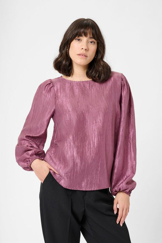 Kaffe paars roze blouse met glansje model KArizz Tulipwood