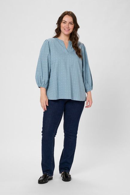 Kaffe Curve blouse licht blauw model KCloulou windward blue