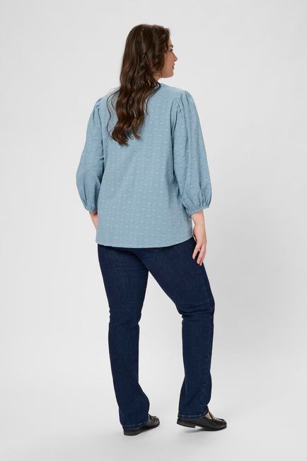Kaffe Curve blouse licht blauw model KCloulou windward blue