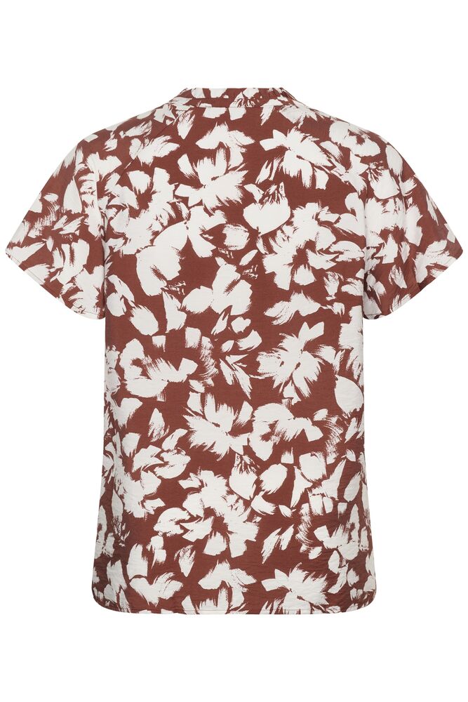 Kaffe Curve blouse bruin offwhite print model KCevia henna chalk flower