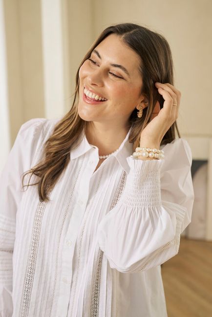 Kaffe Curve blouse offwhite met kant detail model KCbelli shirt optical white