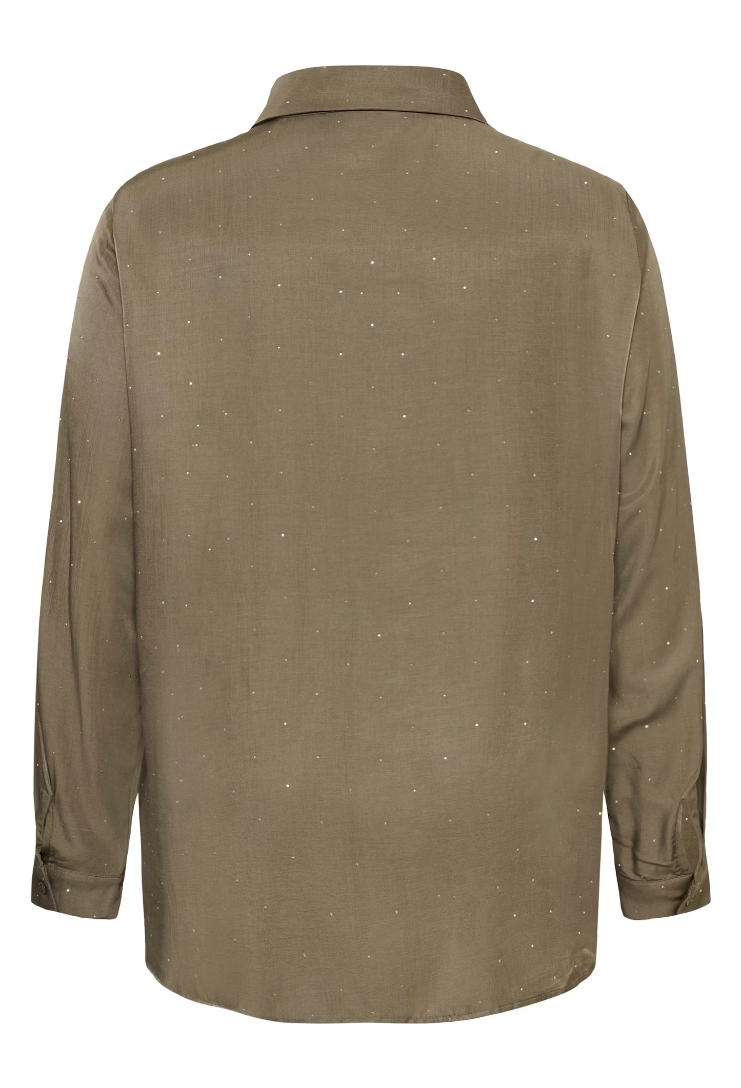Kaffe Curve blouse taupe met strass model KCada morel overhemd