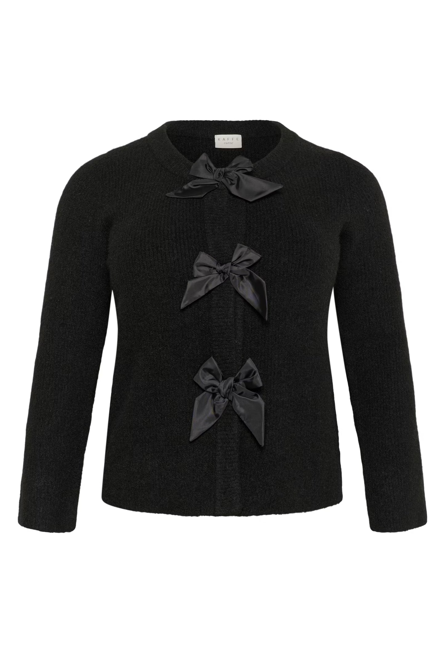 Kaffe Curve vest zwart met strik detail model KCmaia black bow