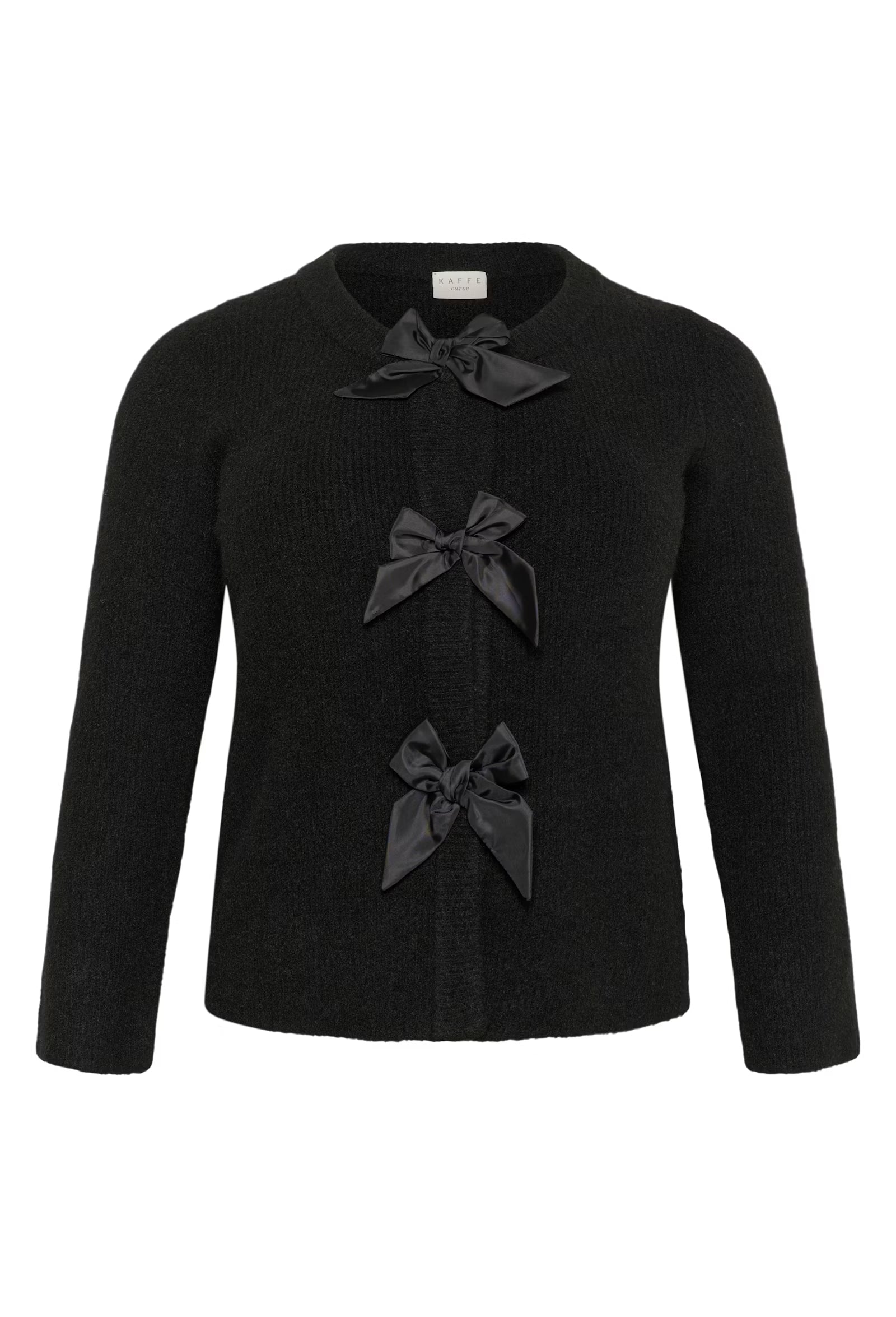 Kaffe Curve vest zwart met strik detail model KCmaia black bow
