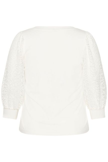 Kaffe Curve T-shirt offwhite model KCbella lace chalk