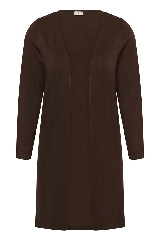 Kaffe Curve vest lang bruin model KCfarsia long cardigan coffee bean
