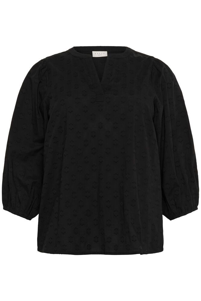 Kaffe Curve blouse zwart KCloulou 3/4 mouw black deep