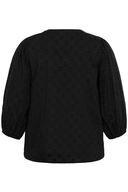Kaffe Curve blouse zwart KCloulou 3/4 mouw black deep