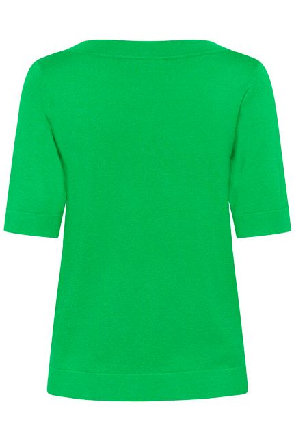 Kaffe truitje groen boatneck KAlizza solid pullover korte mouw bright green