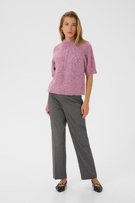 Kaffe trui paars roze met korte mouw model KAcuba pullover Tullipwood melange