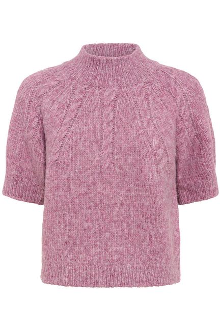 Kaffe trui paars roze met korte mouw model KAcuba pullover Tullipwood melange