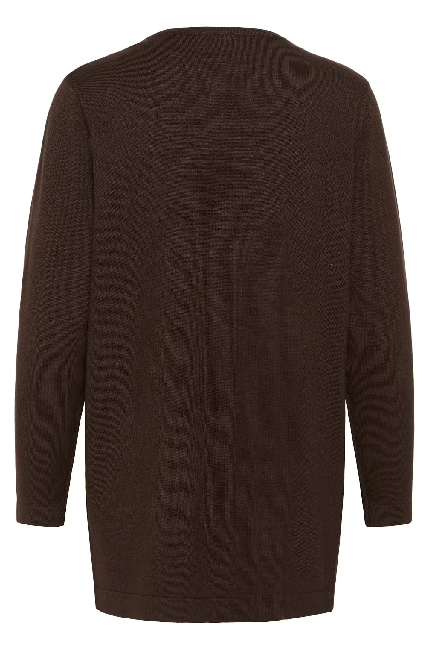 Kaffe vest donker bruin lang model KAlizza long cardigan coffee bean