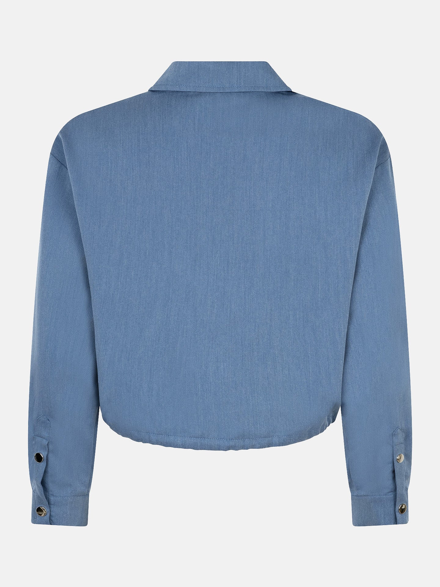 Ydence blouse cropped fit denim blue kess blauw rood