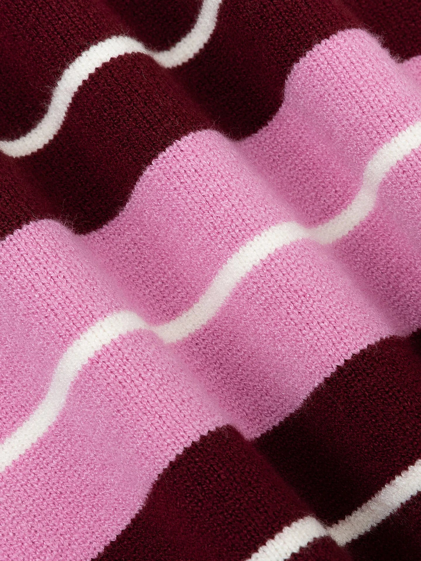 Ydence trui polo gestreept rood met roze model Knitted top Balou burgundy pink