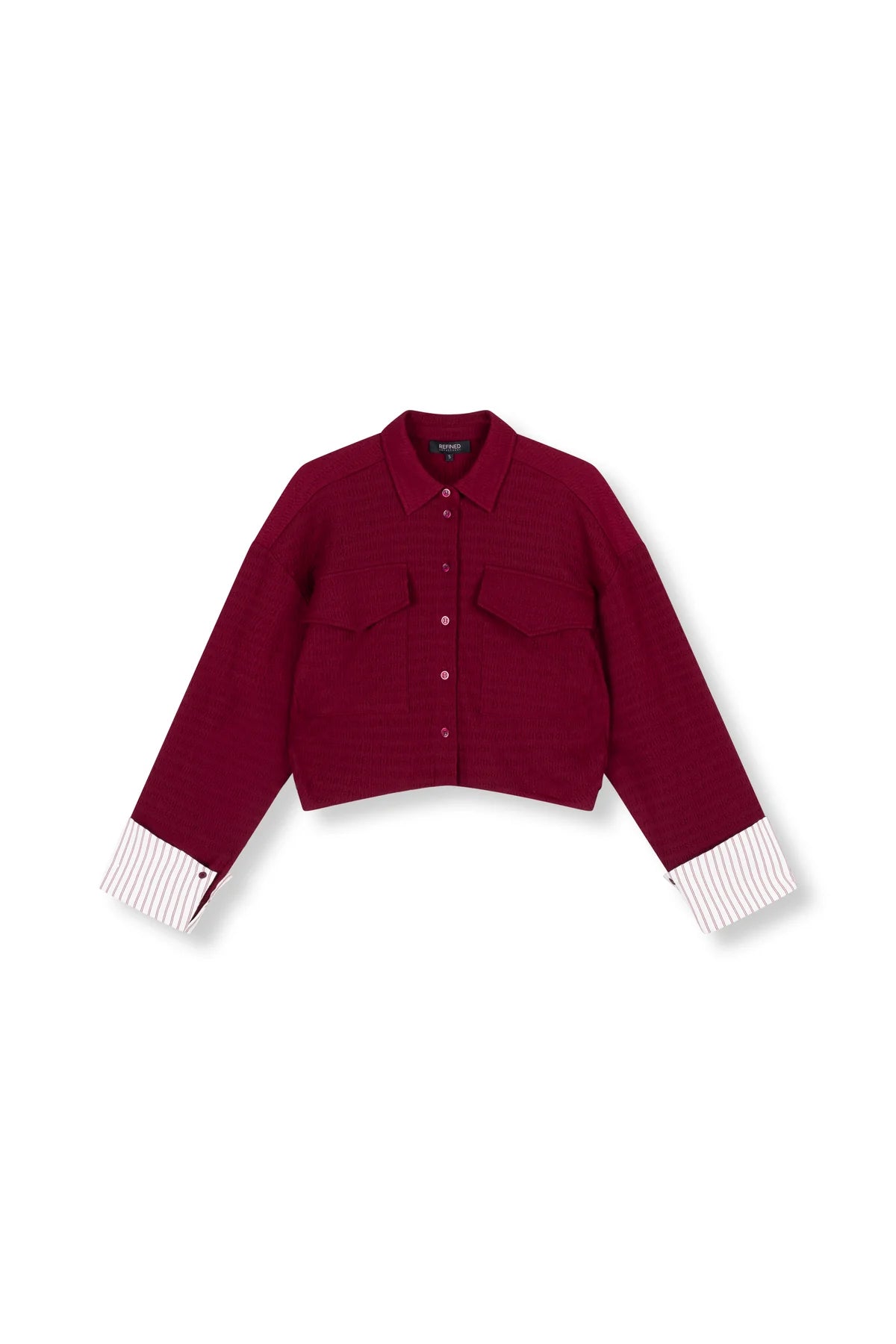 Refined Department blouse rood cropped wide fit model Lyloe red