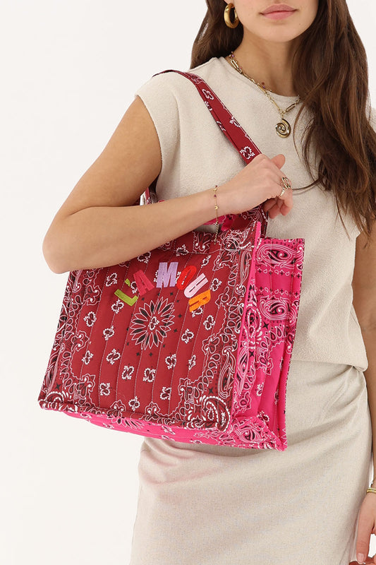 My Jewellery tas shopper bandana print Burgundy