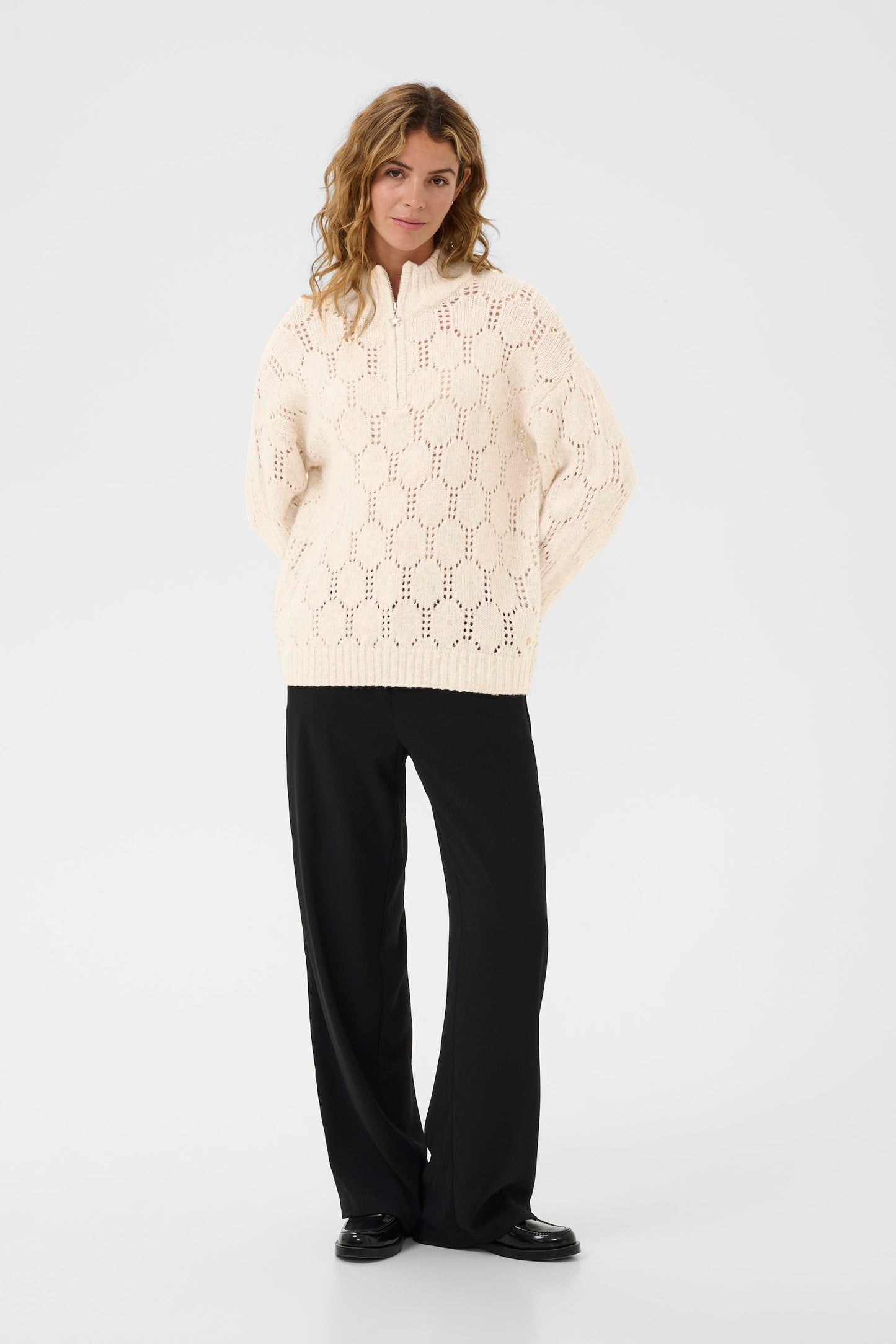 Cream trui beige model CRzilla pullover oat melange