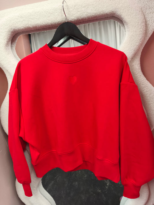 Sisters Point sweater rood model Hike SW7 raspberry oversized fit