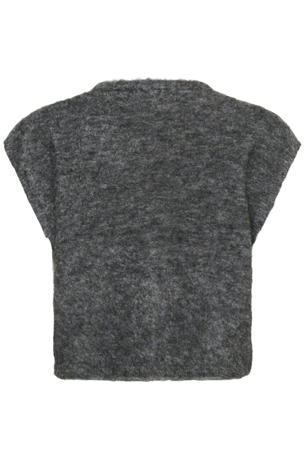 Kaffe Spencer grijs model gilet KAjordan Knit Vest Dark Grey Melange Grey