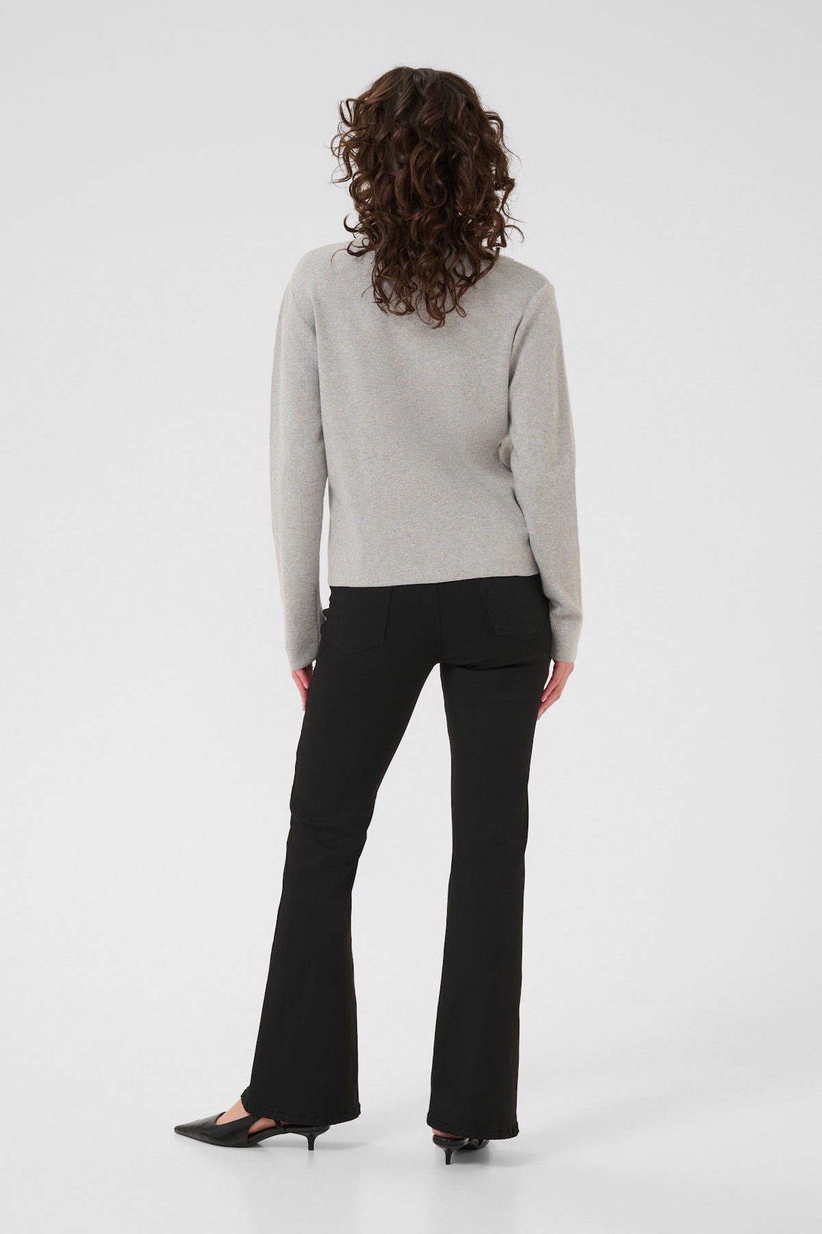 Kaffe vest grijs model KAvisja grey Melange
