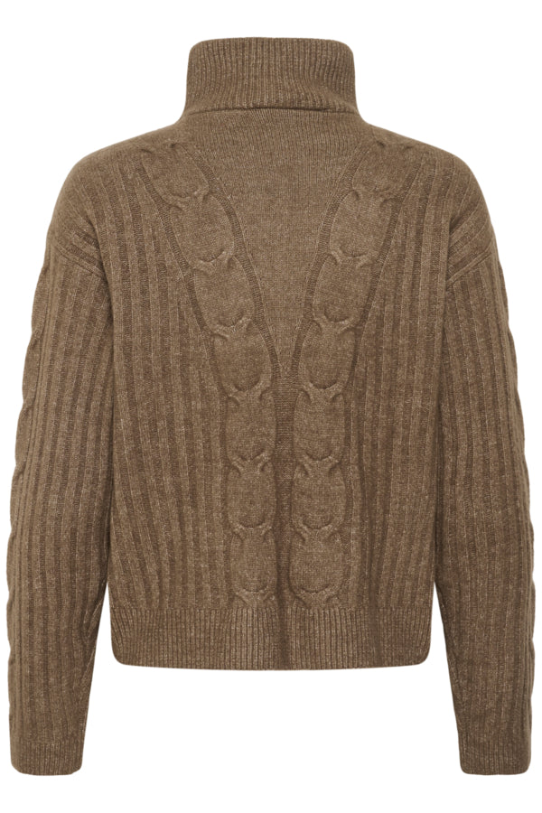 Cream trui schippers model Olijf groen CRSiffe Zipper Pullover Fossil Melange