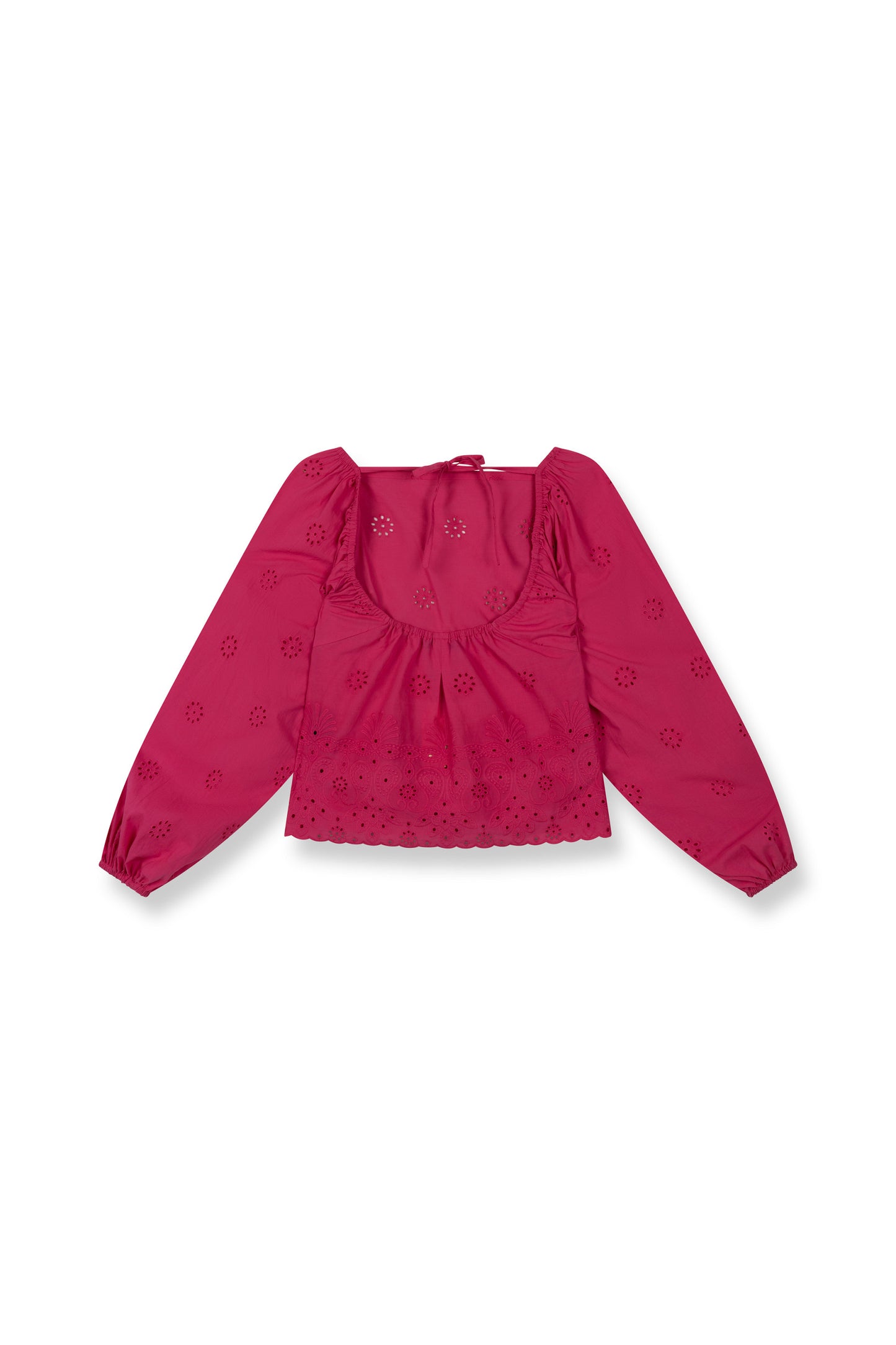 Refined Department blouse roze model ladies woven puffed sleeves ROSIE