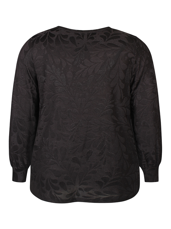 Zhenzi zwart shirt structuur print en subtiele glitter model Maida 1585