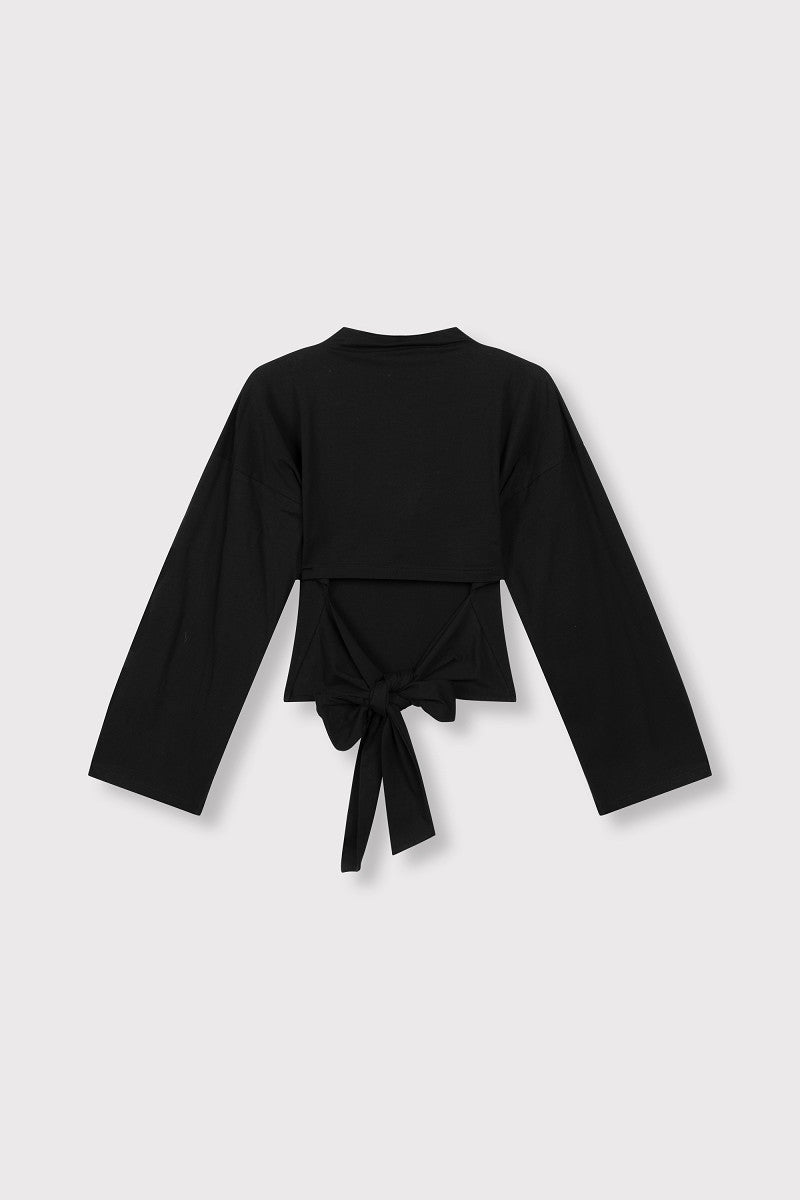 Refined Department zwarte top model ladies knitted longsleeve detail back FEATHER
R2609818114