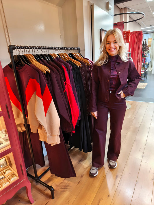 Fluresk jeans bordeaux rood model Raqual pants wine red