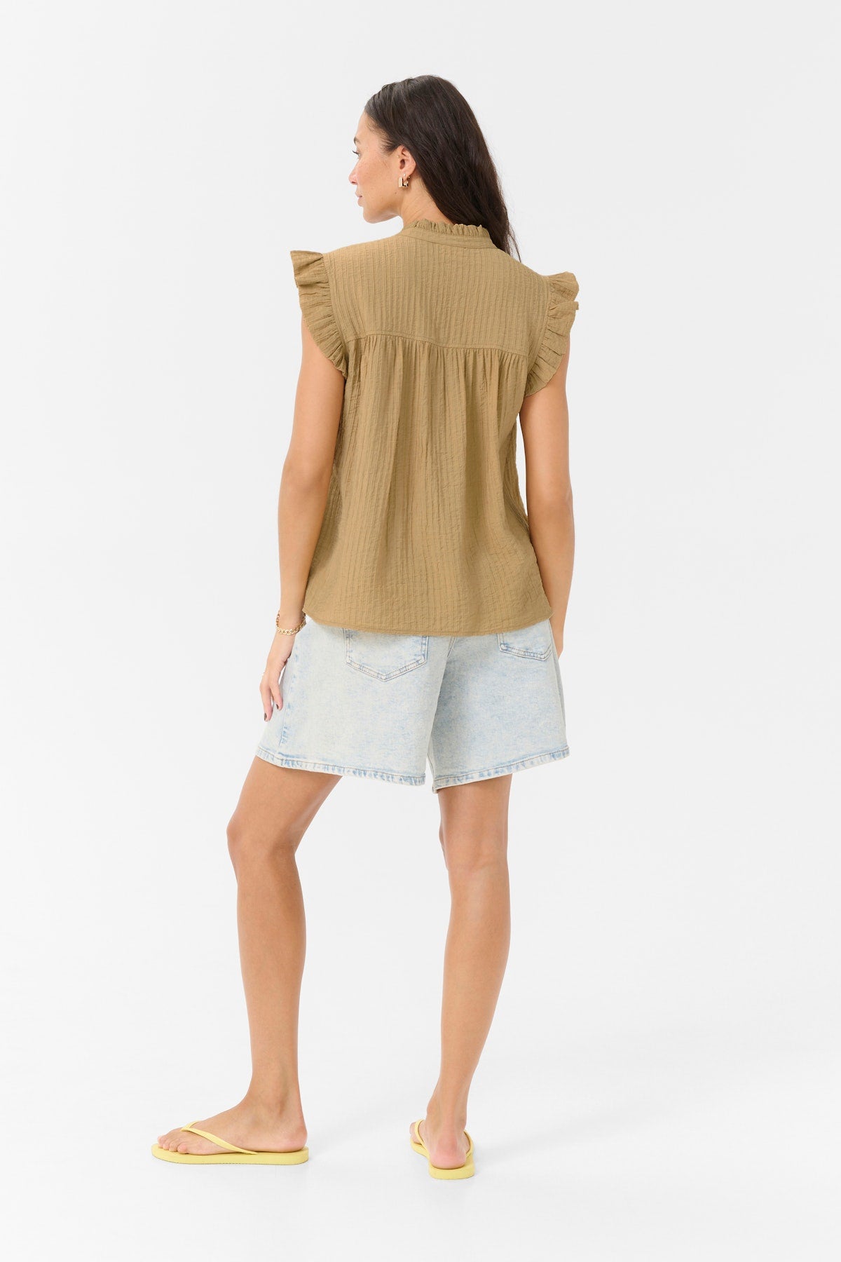 Kaffe top camel kleur model KAliany Blouse starfish