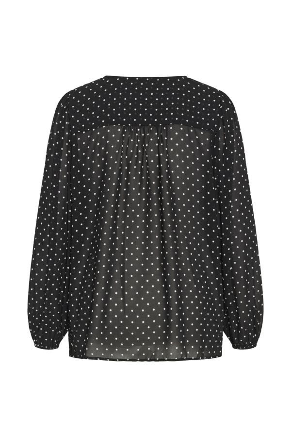 Kaffe Curve zwart wit polkadot blouse stip model KCminda Black White Dot