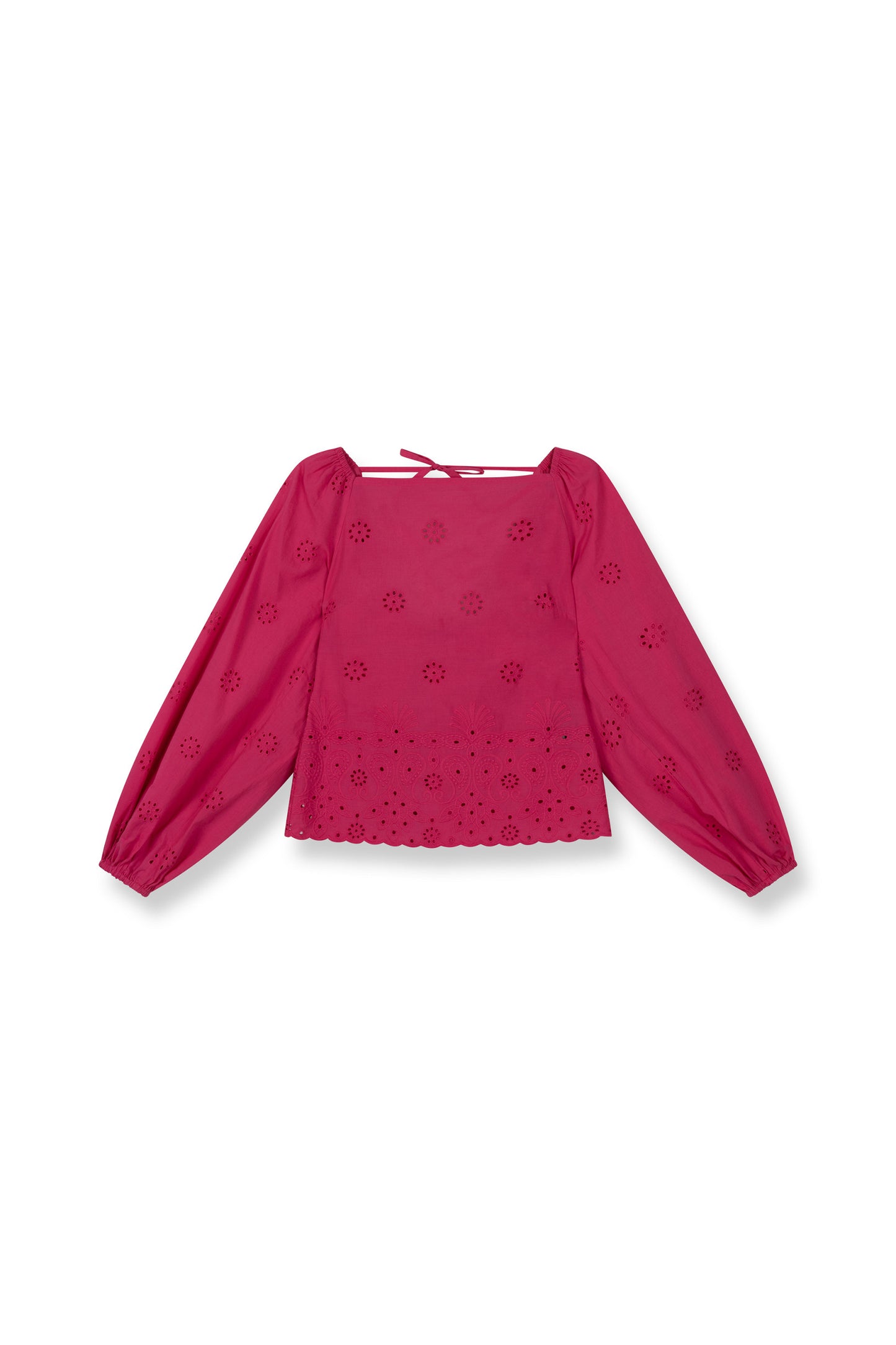 Refined Department blouse roze model ladies woven puffed sleeves ROSIE