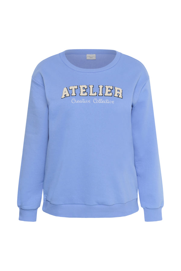 Kaffe Curve sweater blauw model KCmichelle Sweatshirt Provence