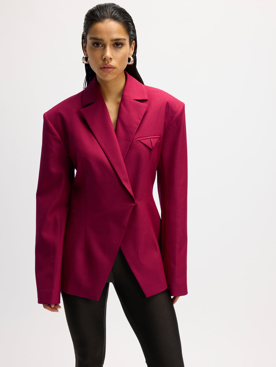Refined Department rode blazer getailleerd model