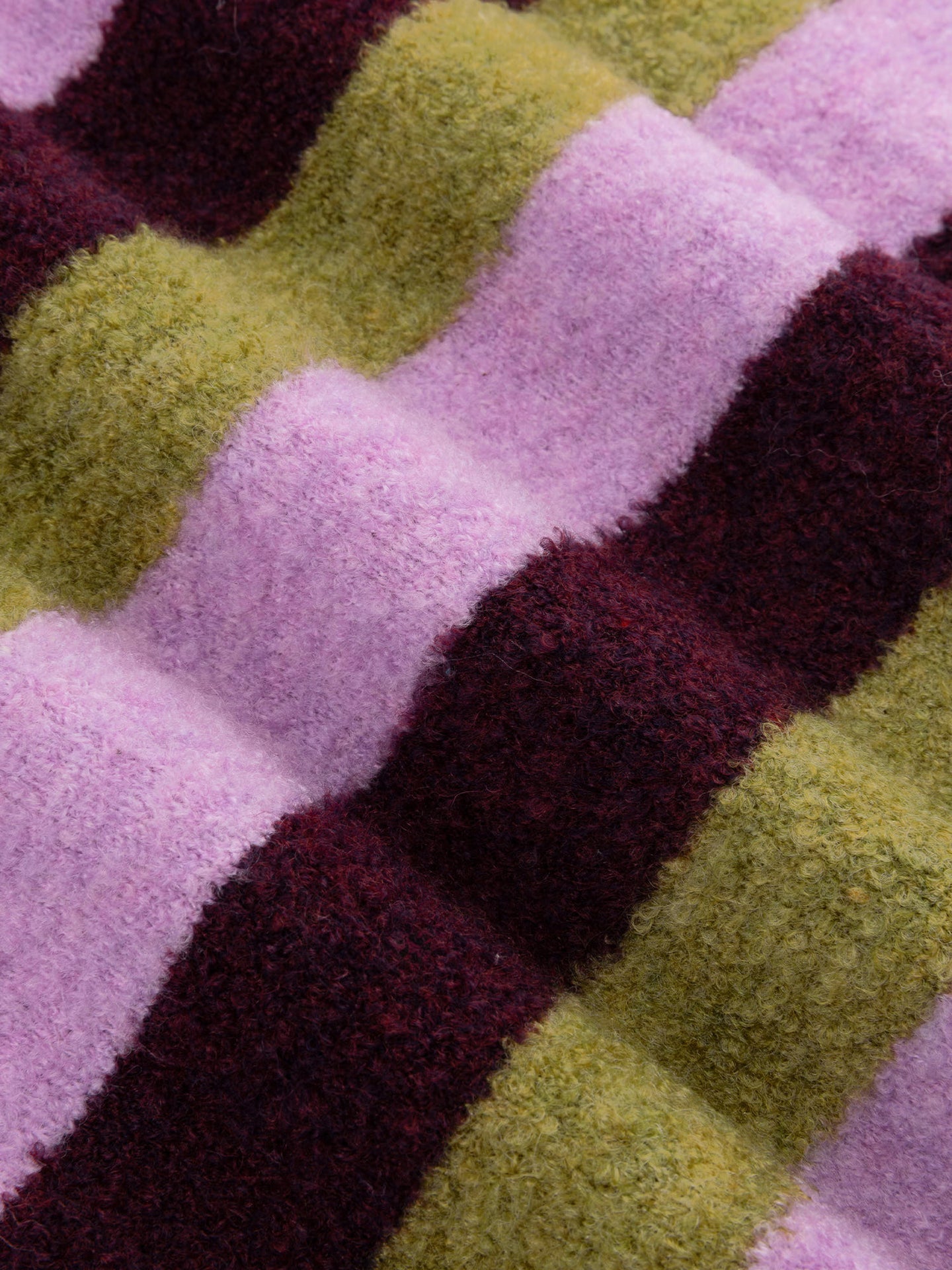 Ydence trui strepen groen bordeaux lila model Knitted sweater Aurora Aubergine