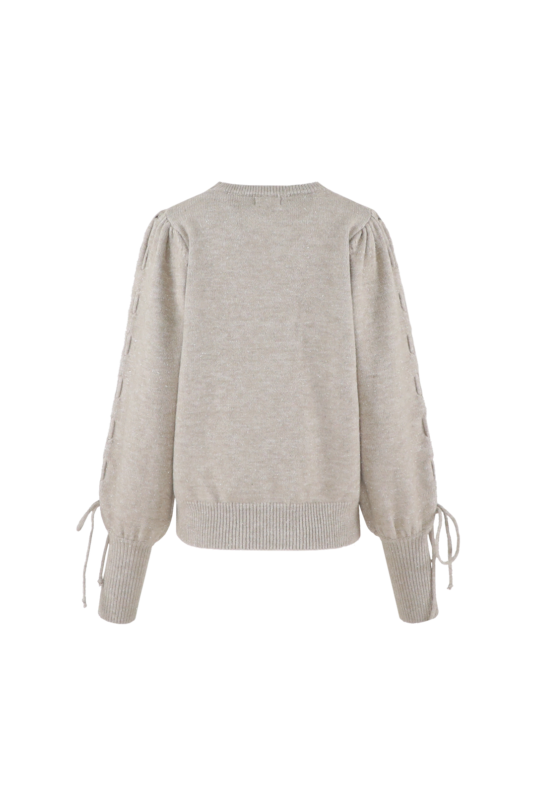 Fluresk trui beige met lurex Scottie knit sweater warm taupe