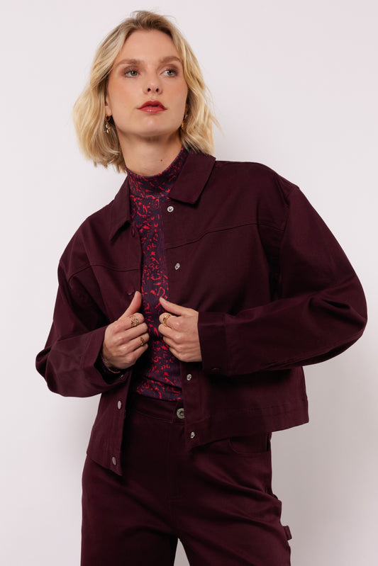Fluresk jasje denim bordeaux Mascha jacket wine red