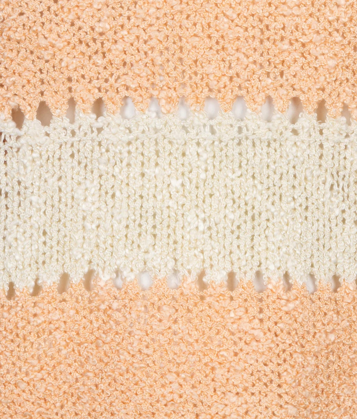 Esqualo trui gestreept zalm met beige model Striped Sweater Ecru Bellini