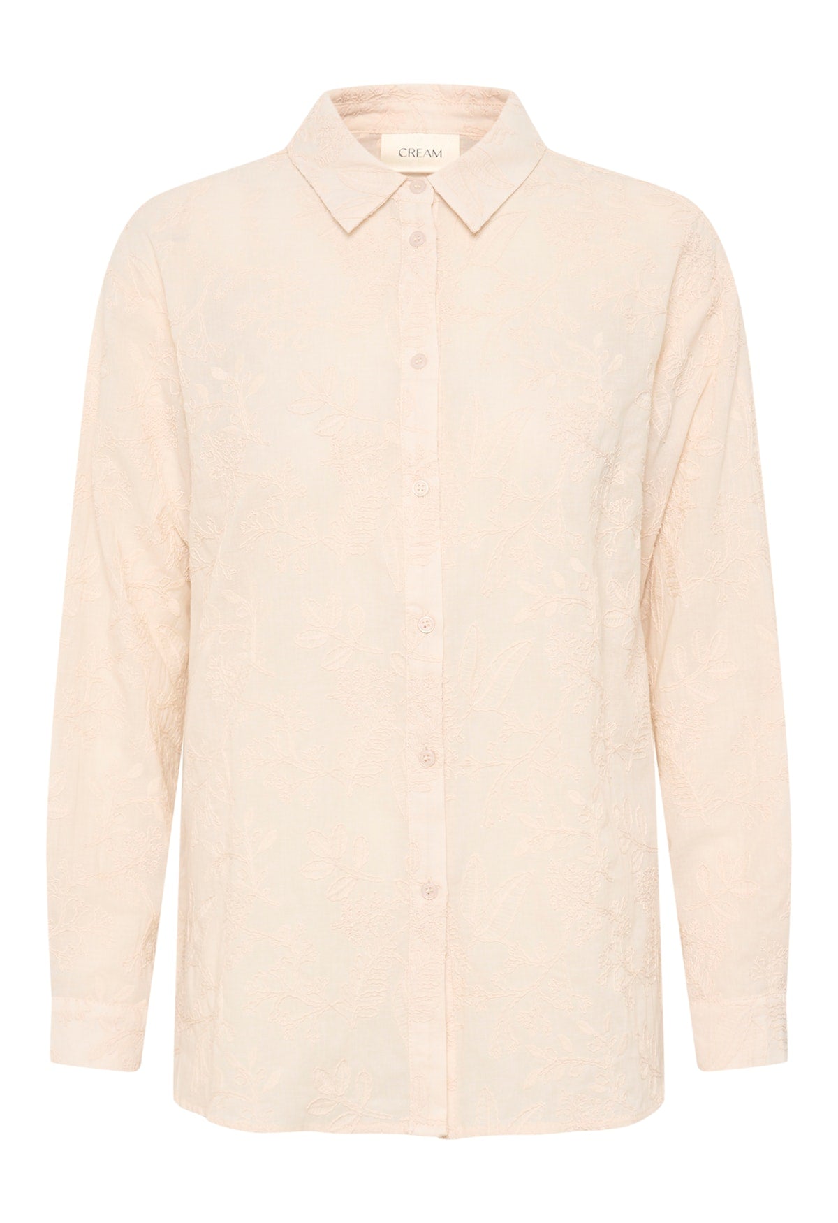 Cream Blouse zandkleur beige met borduursel model CRluna shirt ancient Scroll