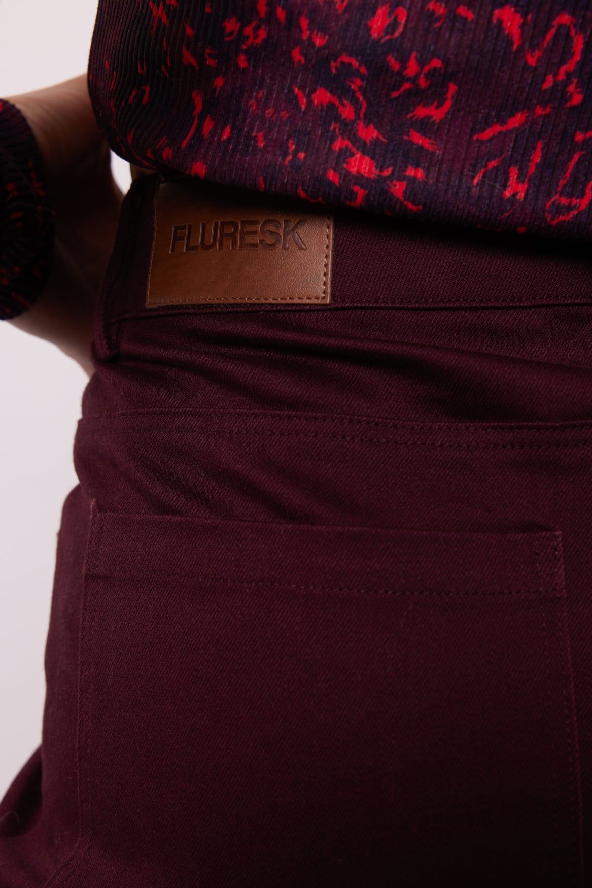 Fluresk jeans bordeaux rood model Raqual pants wine red
