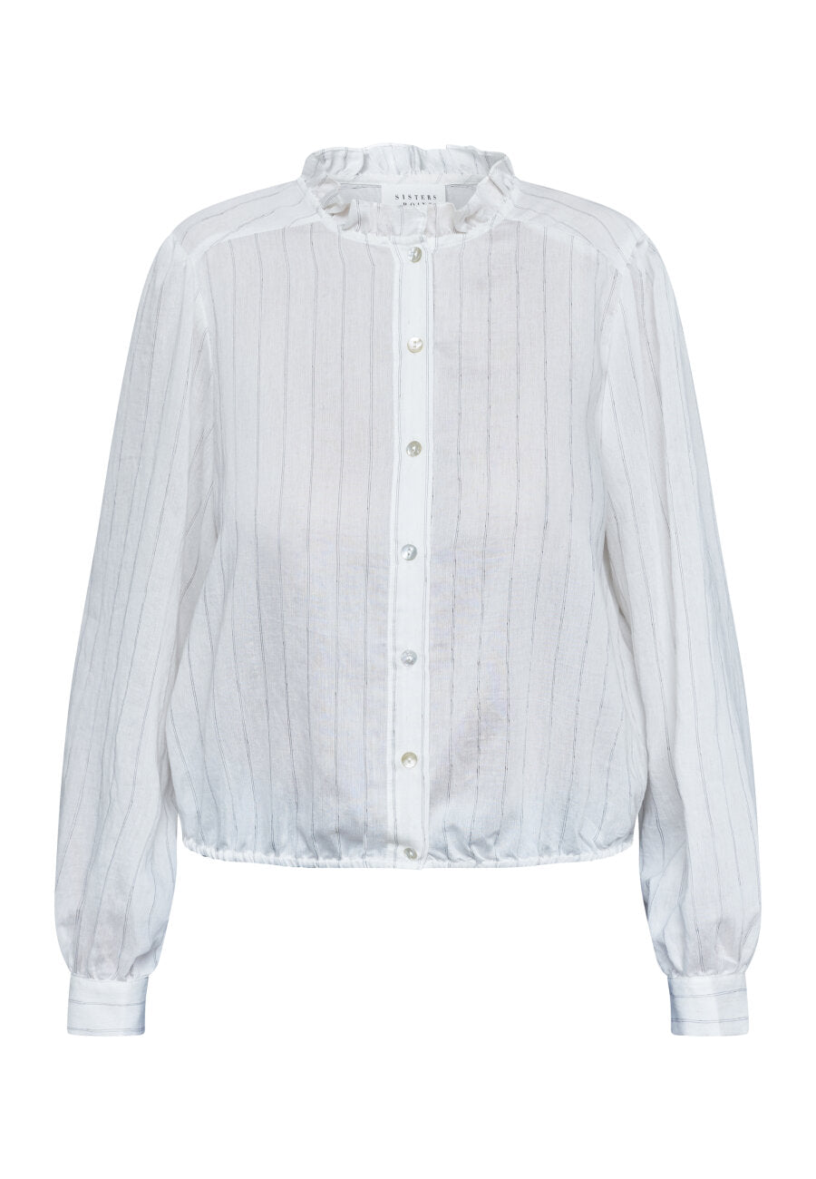 Sisters Point blouse offwhite met strepen model Egga sh bamboo stripe
