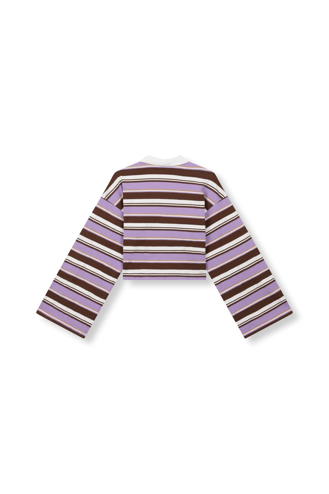 Refined Department polo gestreept paars bruin model Muse
