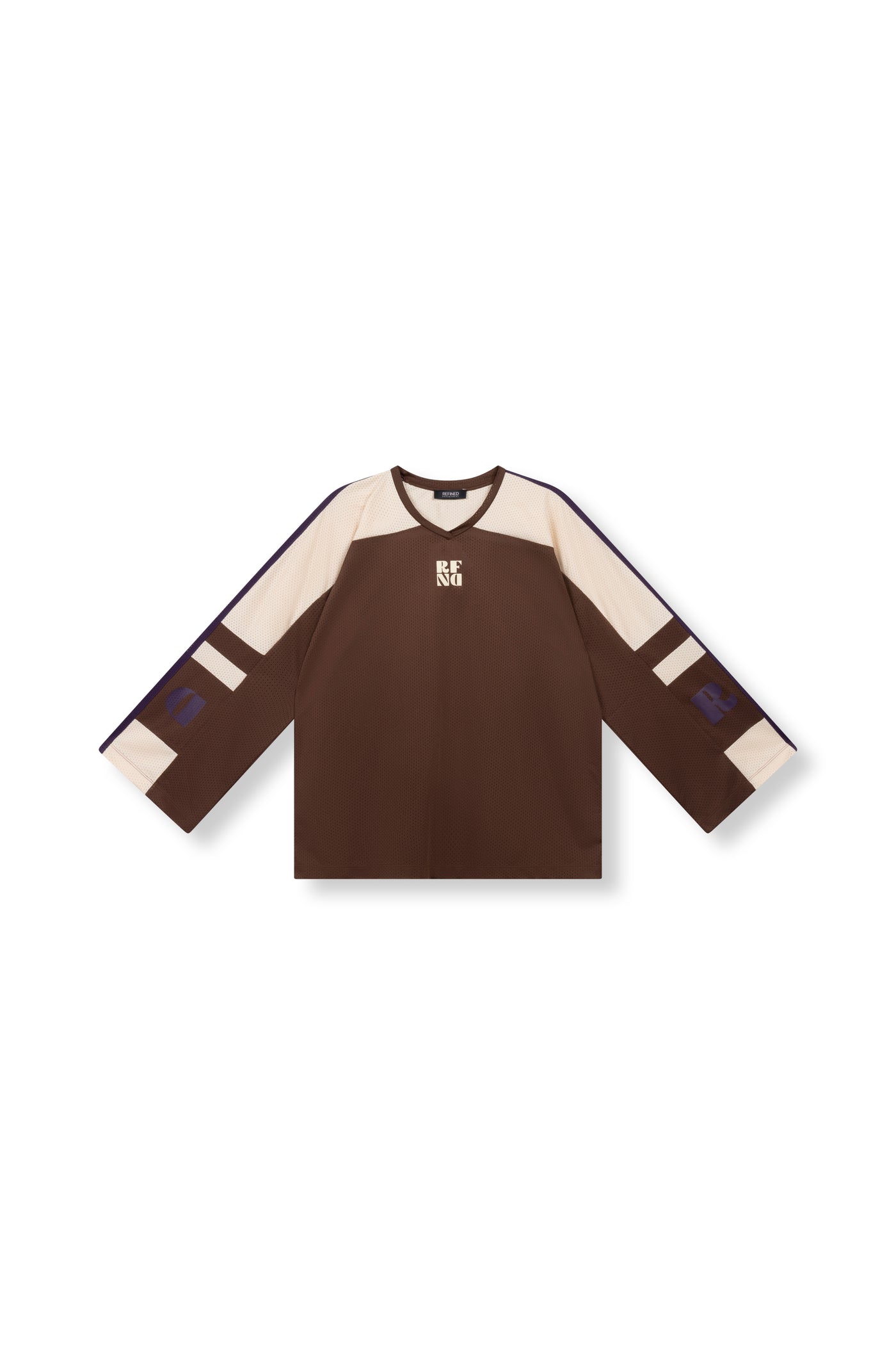 Refined Department shirt bruin met paars baseball YAEDY T-shirt