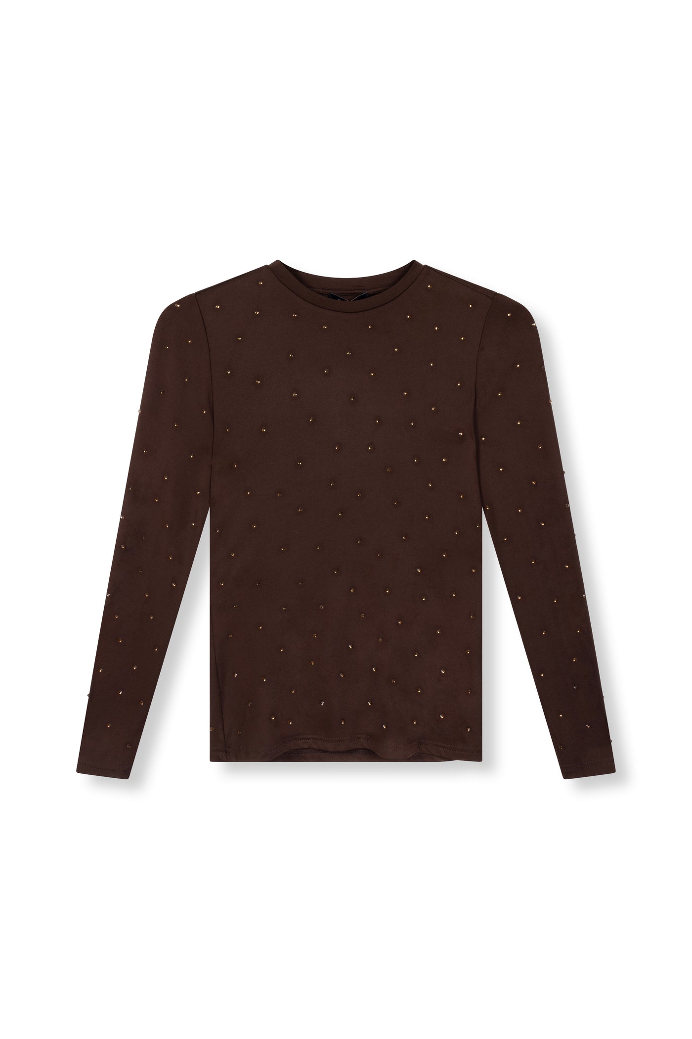 Refined Department longsleeve bruin met studs model Pepper top brown